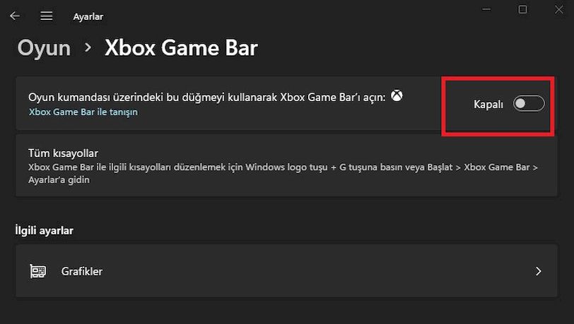 xbox game bar kapatma 2