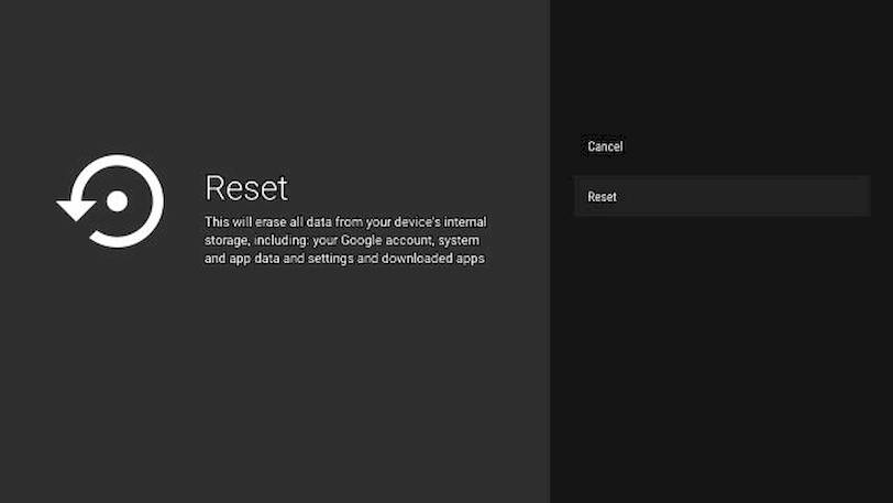 android tv reset
