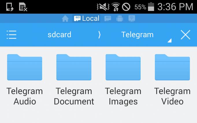 telegram dosyalar android